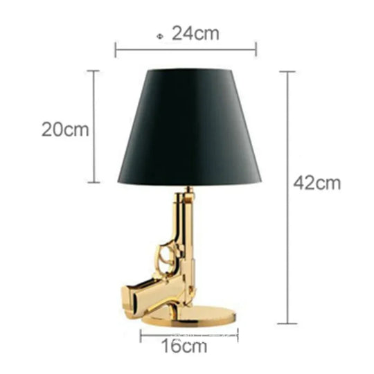 Personality Gold-Plated Gun Table Lamp for Living Room & Exhibition Hall