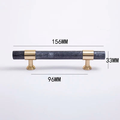Natural Marble and Crystal T-Bar Cabinet Handles – Modern Brass Knobs and Pulls