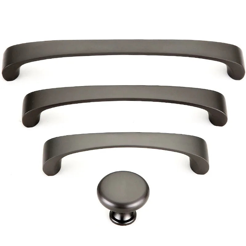 Modern Minimalist Pearl Black Cabinet Handles – European Style Pulls for Furniture