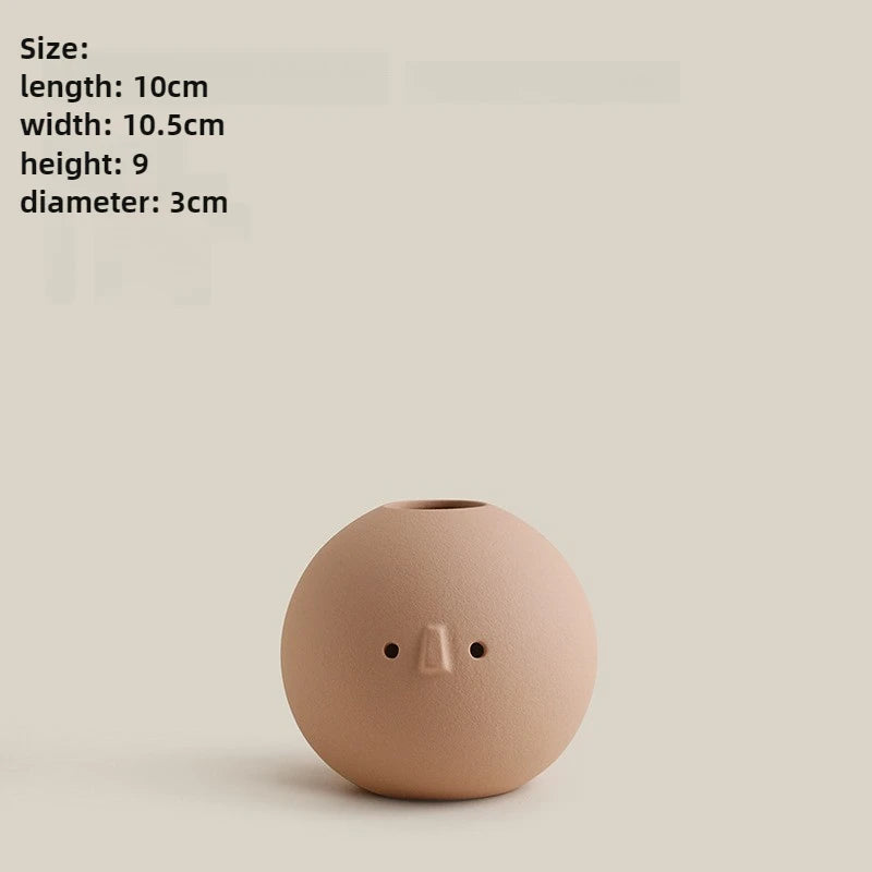 Wabi Sabi Style Ceramic Vase for Desktop Flower Arrangement
