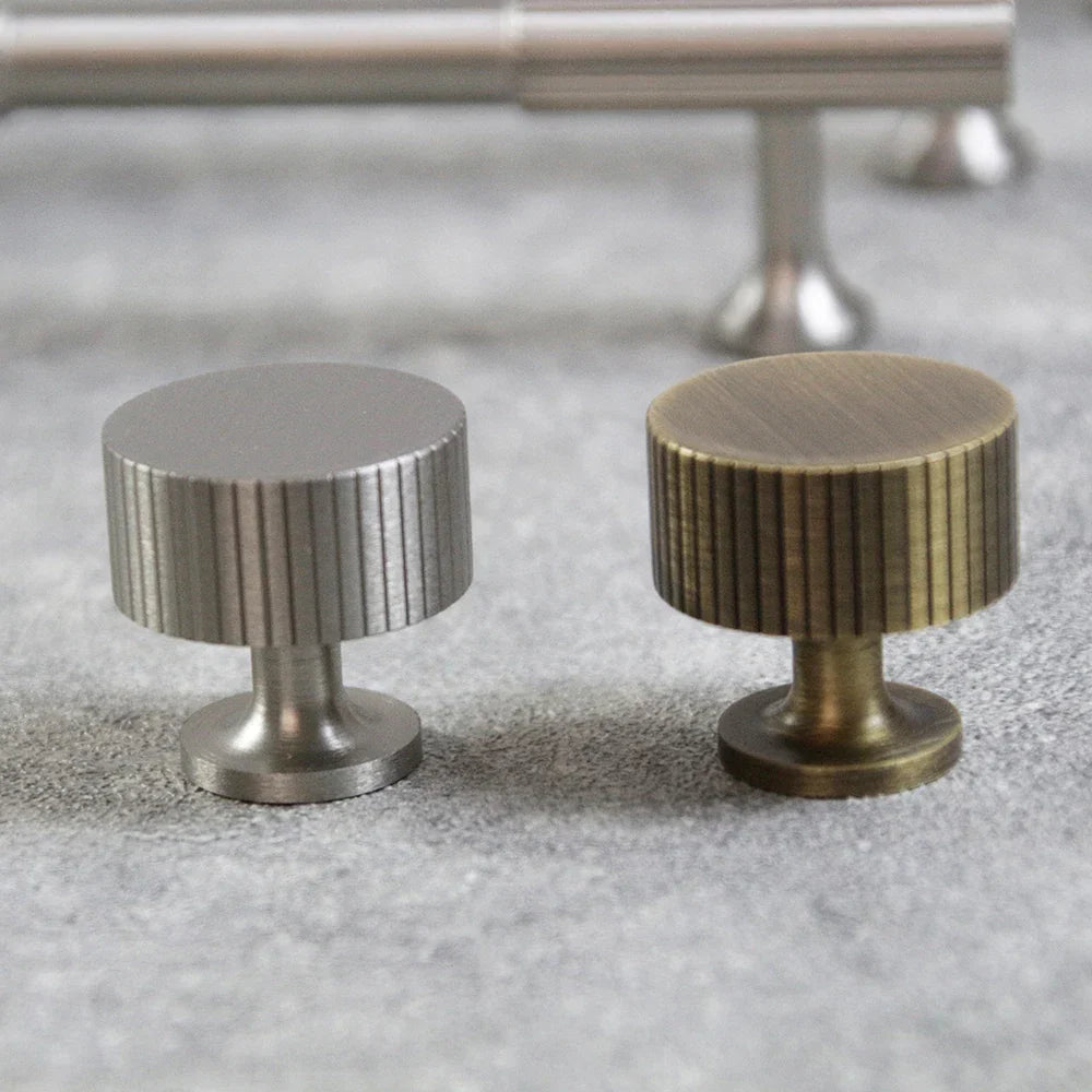 Nickel Brass Art Deco Cabinet Knobs and T-Bar Handles – Brushed Silver Pulls for Furniture