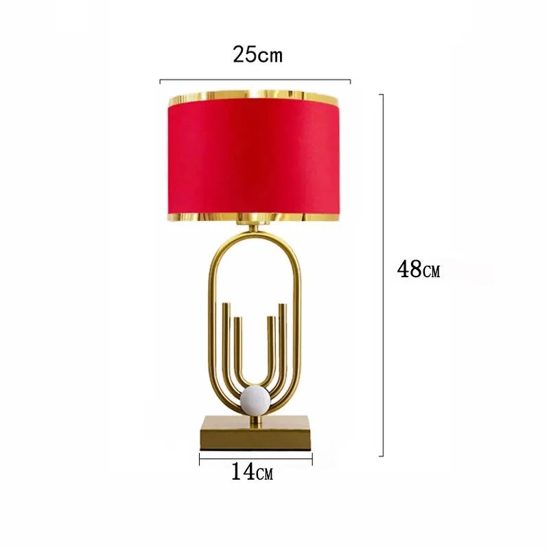 Nordic Luxury Fabric Table Lamp for Bedroom & Living Room
