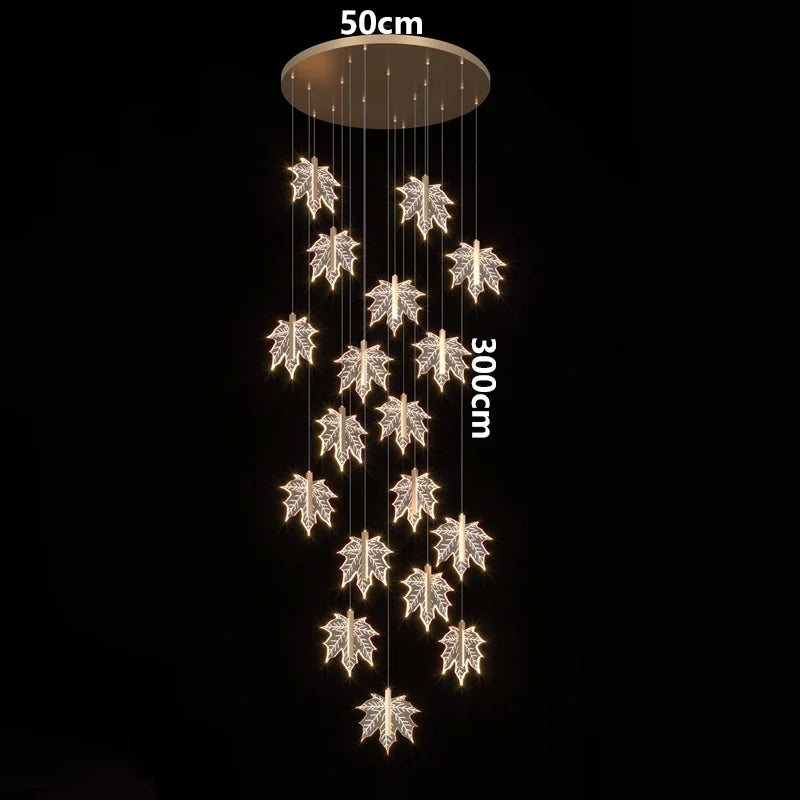 Nordic Leaf Acrylic LED Pendant Lamp – Elegant Dimmable Hanging Light