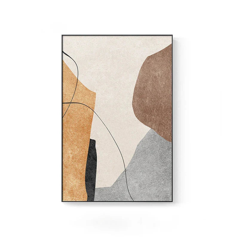 Minimalist Neutral Tones Abstract Canvas Wall Art Unframed