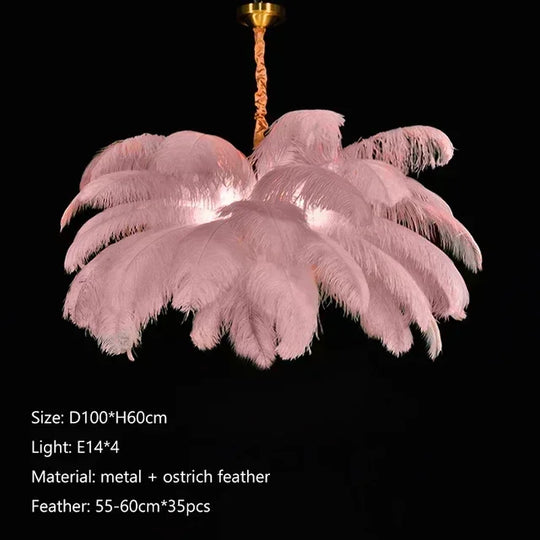 Nordic Feather Pendant Light Modern Art Chandelier for Bedroom