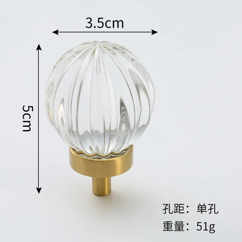 Brass Crystal Cabinet Handles – Light Luxury Furniture Knobs