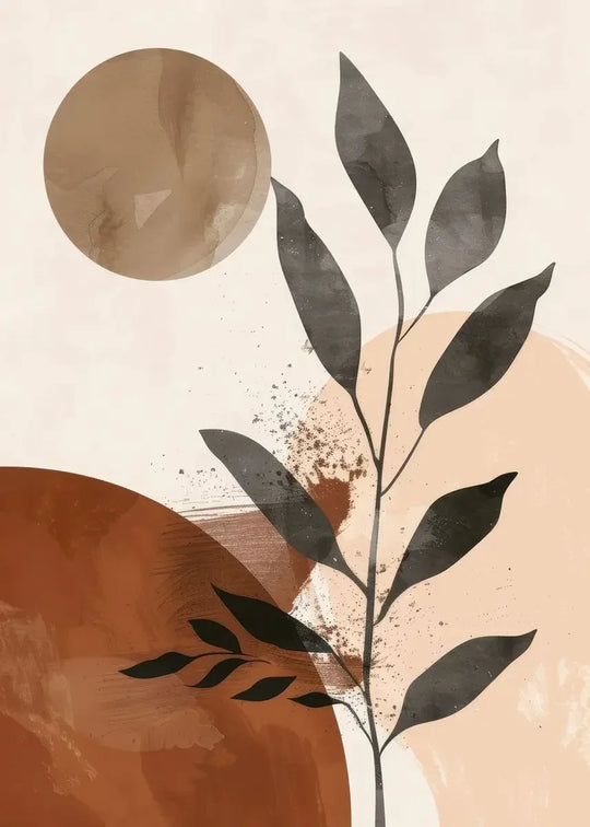 Rustic Abstract Botanical Still Life Floral Canvas Wall Art