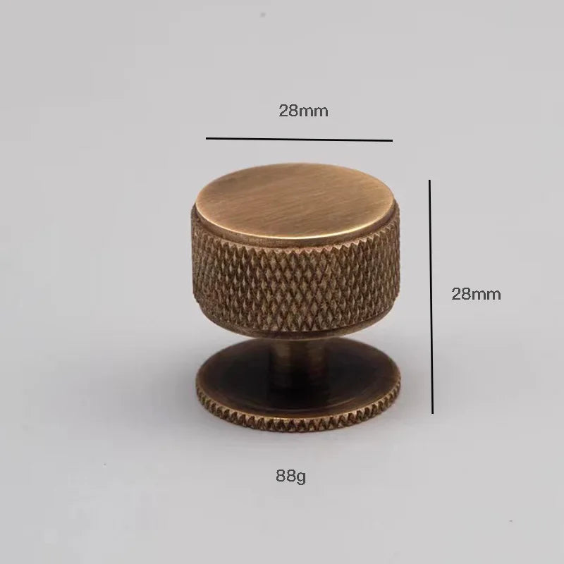 Knurled Brass Knobs – Gold & Bronze Modern Cabinet Pulls