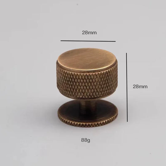 Knurled Brass Knobs – Gold & Bronze Modern Cabinet Pulls
