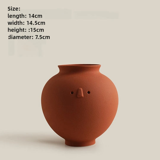 Wabi Sabi Style Ceramic Vase for Desktop Flower Arrangement