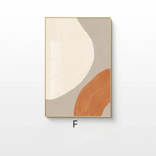 Neutral Shades Beige Brown Abstract Canvas Wall Art Unframed