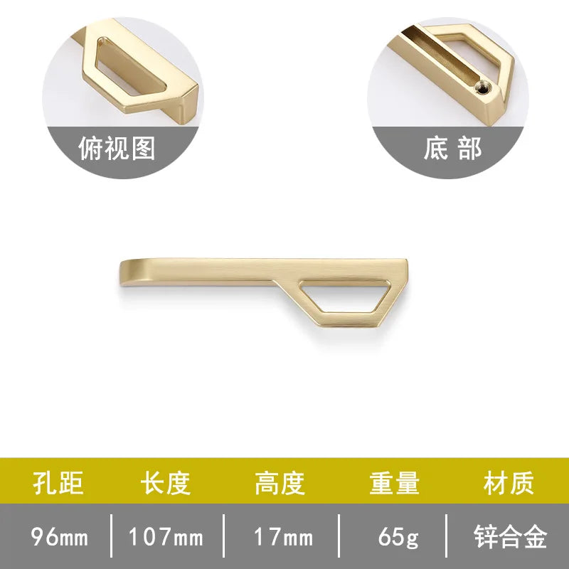 Gold and Pearl Grey Cabinet Handles – Modern Zinc Alloy Pulls for Furniture