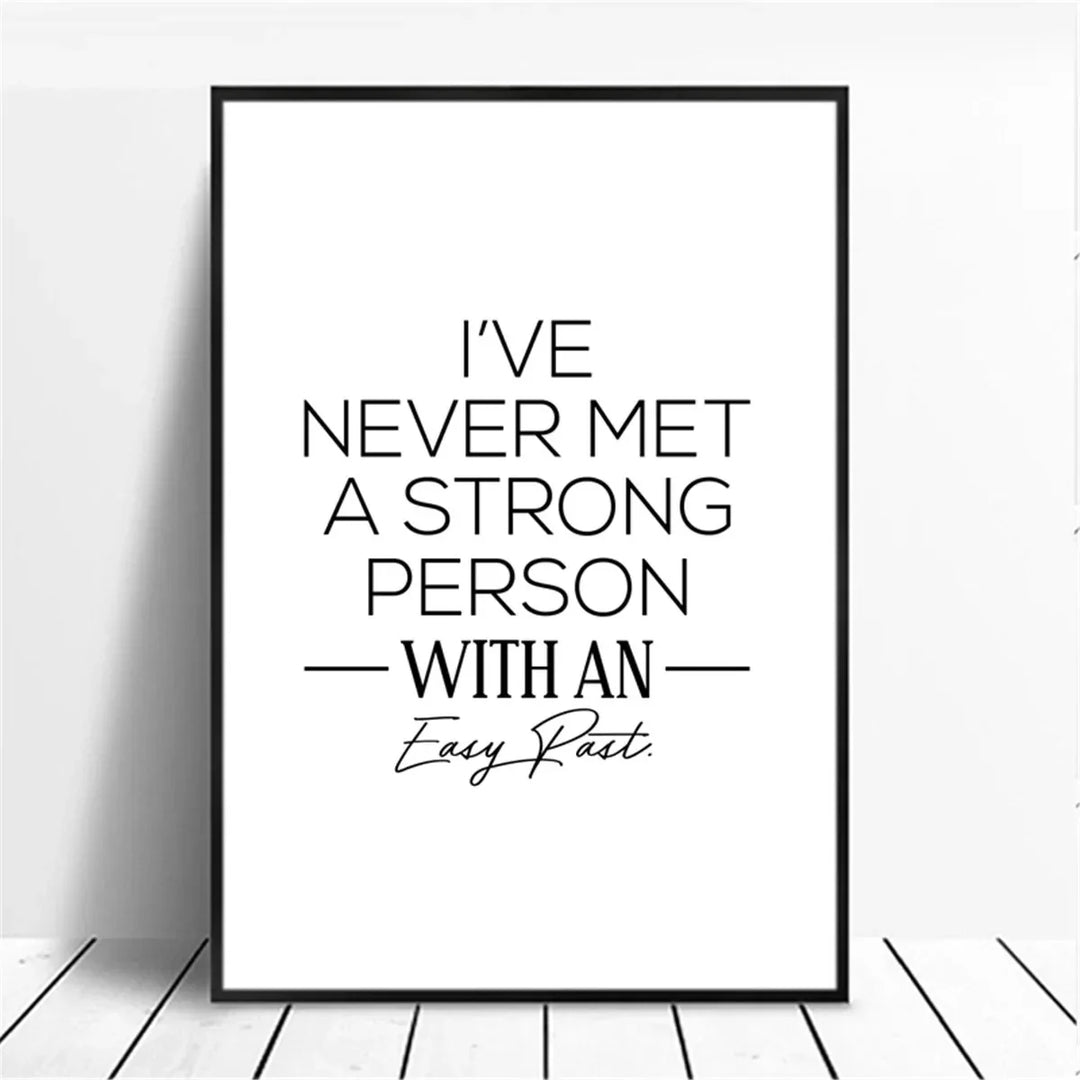 Positive Energy Black White Quote Canvas Wall Art