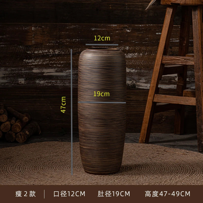 Large Floor Standing Ceramic Vase for Living Room and Courtyard Decor