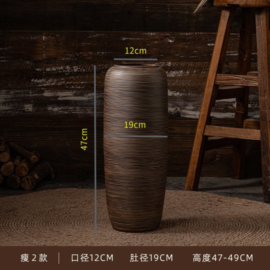 Large Floor Standing Ceramic Vase for Living Room and Courtyard Decor