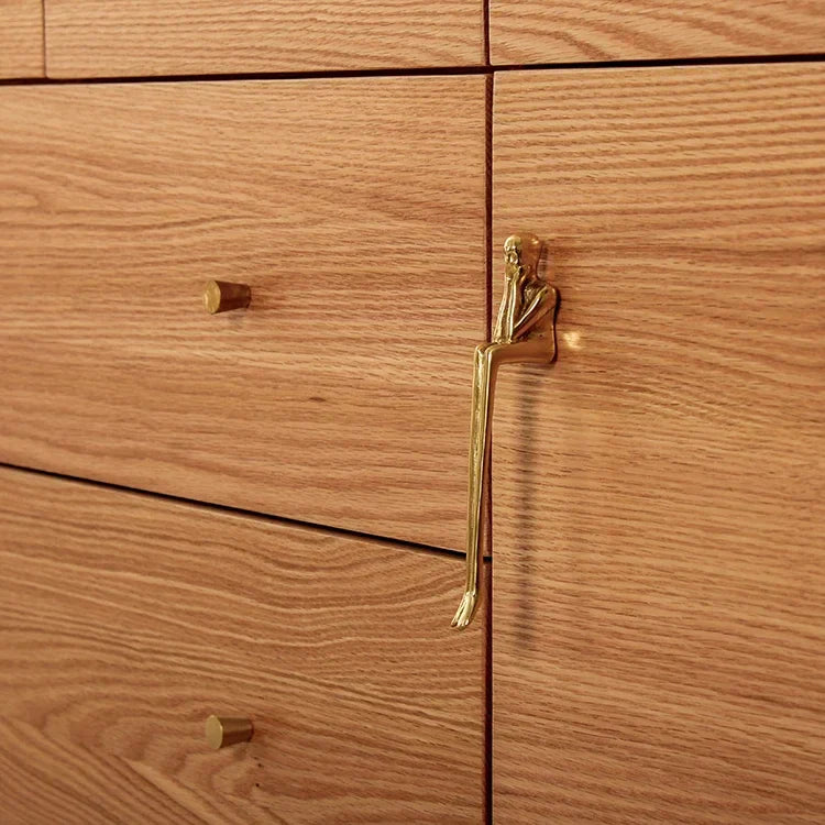 Nordic Brass Humanoid Cabinet Handle – Modern Luxury Pulls for Wardrobes and Drawers