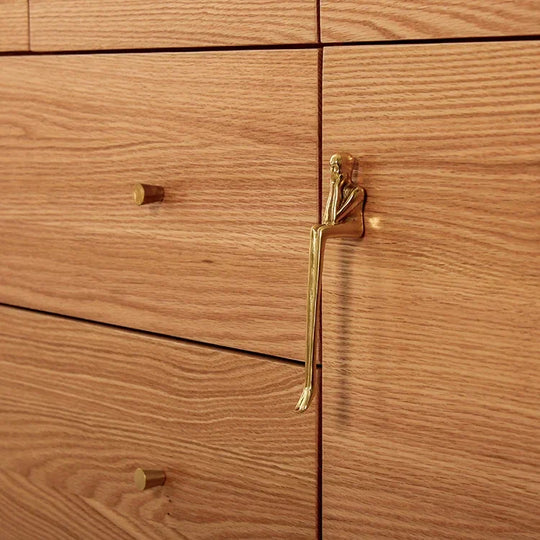 Nordic Brass Humanoid Cabinet Handle – Modern Luxury Pulls for Wardrobes and Drawers