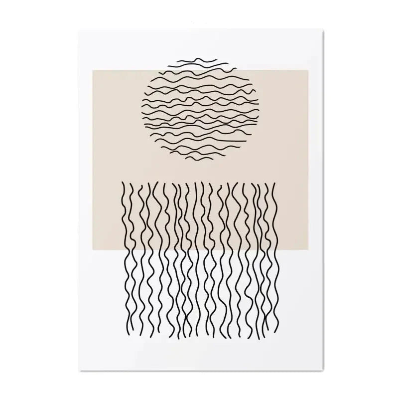 Minimalist Black And Beige Abstract Geometric Canvas Wall Art
