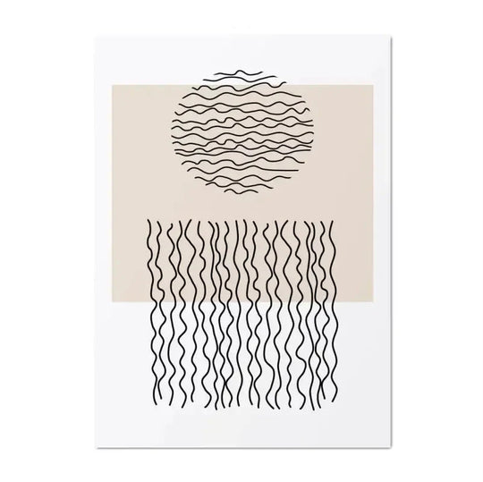 Minimalist Black And Beige Abstract Geometric Canvas Wall Art