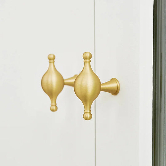 Satin Brass Cabinet Handles – French-Style Ball Knobs and Pulls for Furniture