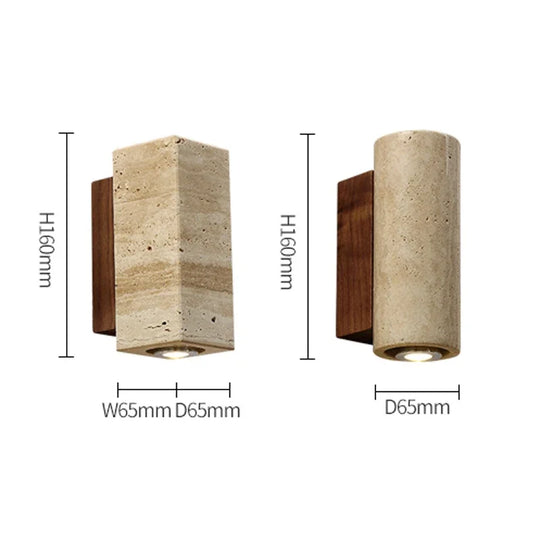 Wabi Sabi Marble Wall Lamp Japanese Bedside Living Room Sconce