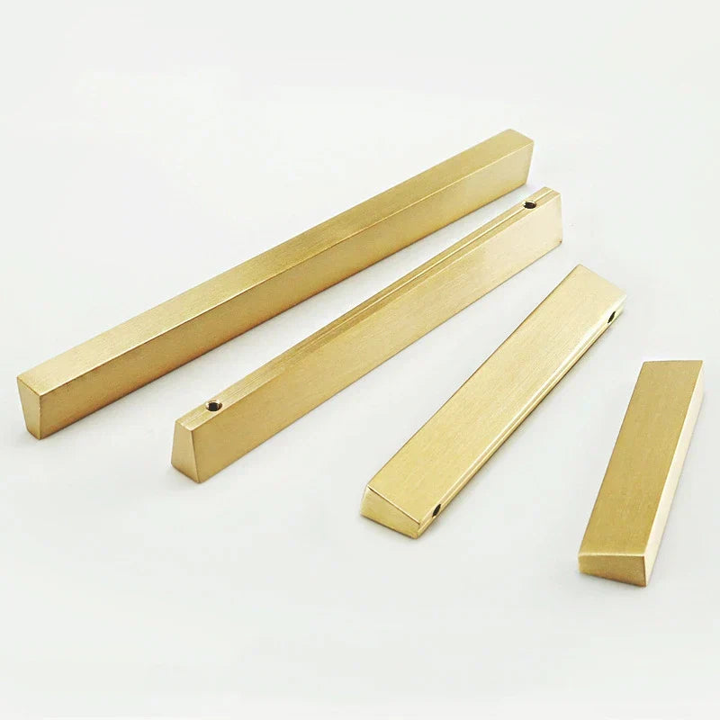 Brass Trapezoidal Cabinet Handles – High-End Golden Drawer Pulls for Wardrobes and Furniture