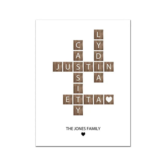 Personalized Family Names Canvas Wall Art