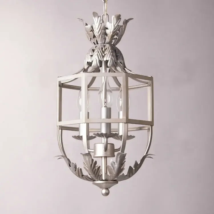 Serena Retro Metal Cage Chandelier 3-Light Pendant Dining Lamp