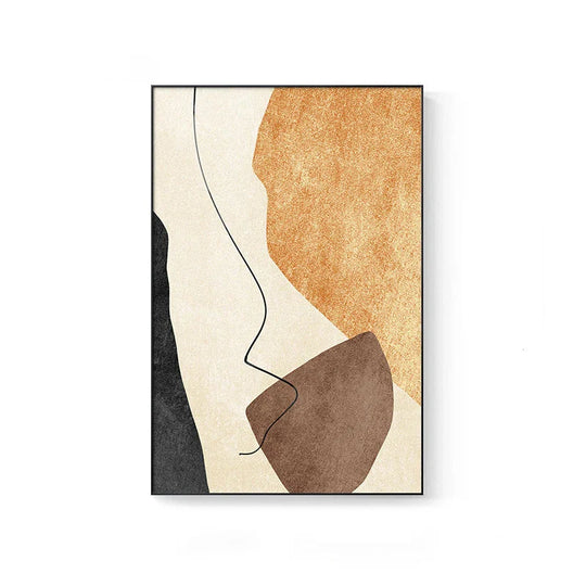 Minimalist Neutral Tones Abstract Canvas Wall Art Unframed
