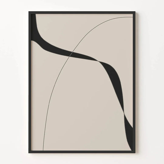 Minimal Black White Abstract Canvas Wall Art