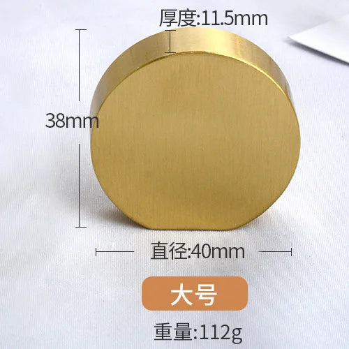 Pure Brass Cabinet Handles – Brushed Gold Single-Hole Knobs
