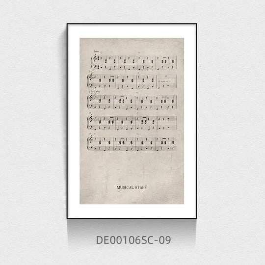 Vintage Style Woman Playing Piano Canvas Wall Art Unframed