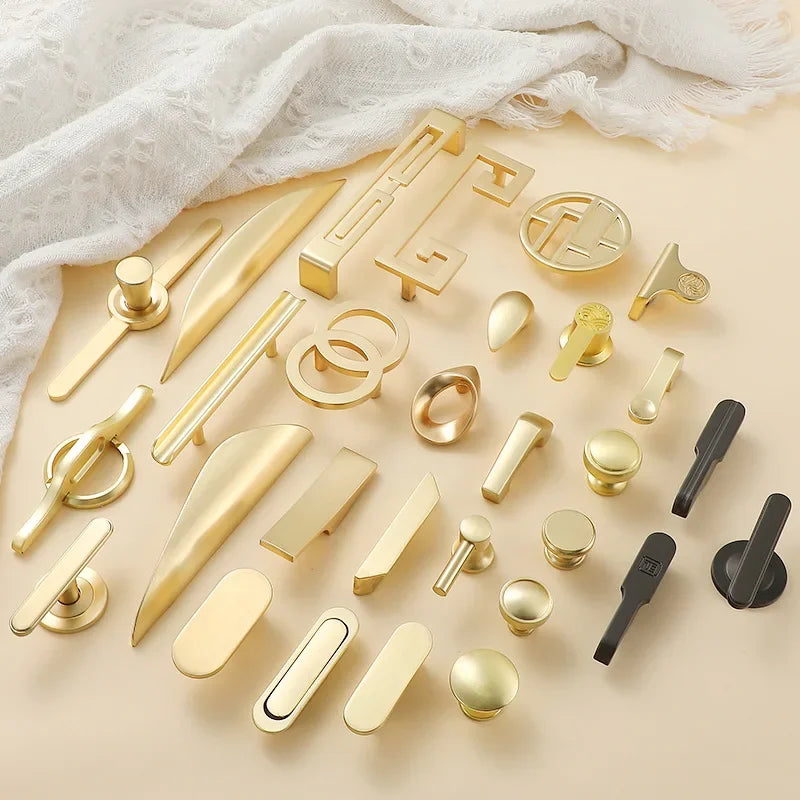Modern Gold Kitchen Cupboard Handles – Decorative Chinese-Style Knobs