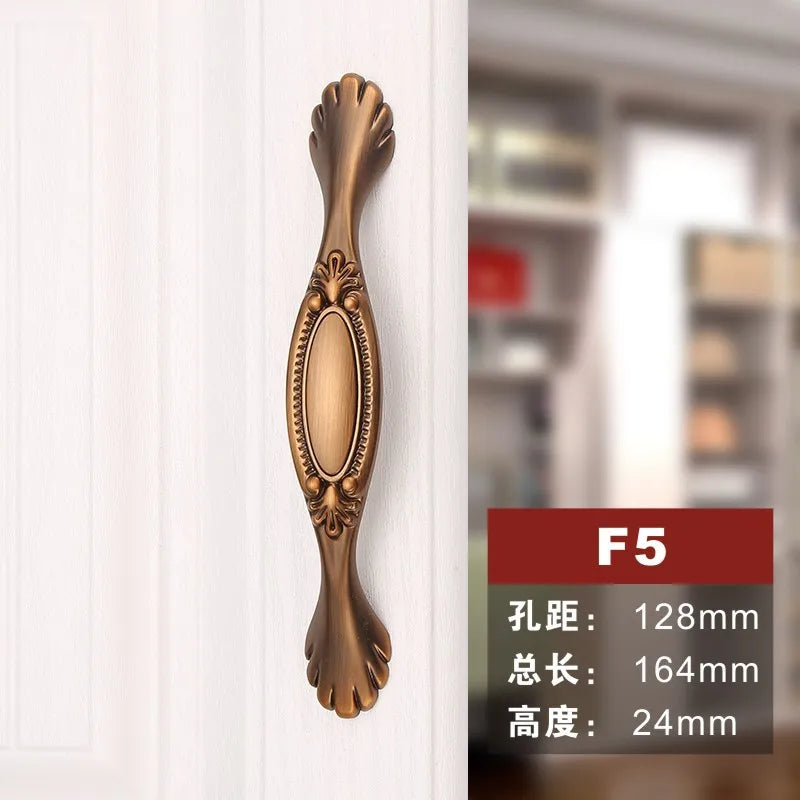 Antique Yellow Bronze Wardrobe Handles – Zinc Alloy Drawer Pulls