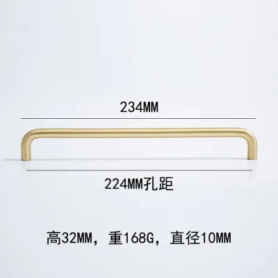 Solid Brass Cabinet Handles – Modern Golden Drawer Pulls