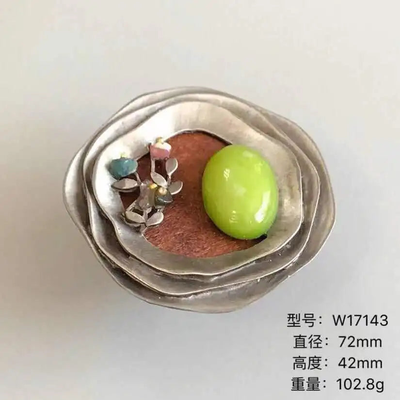 Handmade Wood & Alloy Flower Knob Handles – Artistic Cabinet Pulls