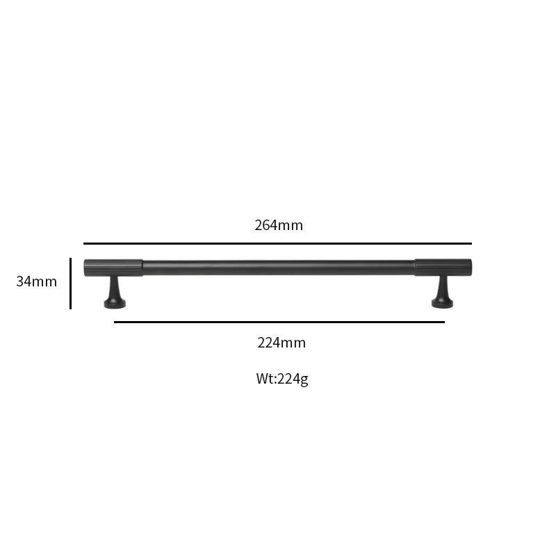 Black Vertical Line Brass Furniture Handles – Modern Pulls and Knobs for Cabinets and Wardrobes