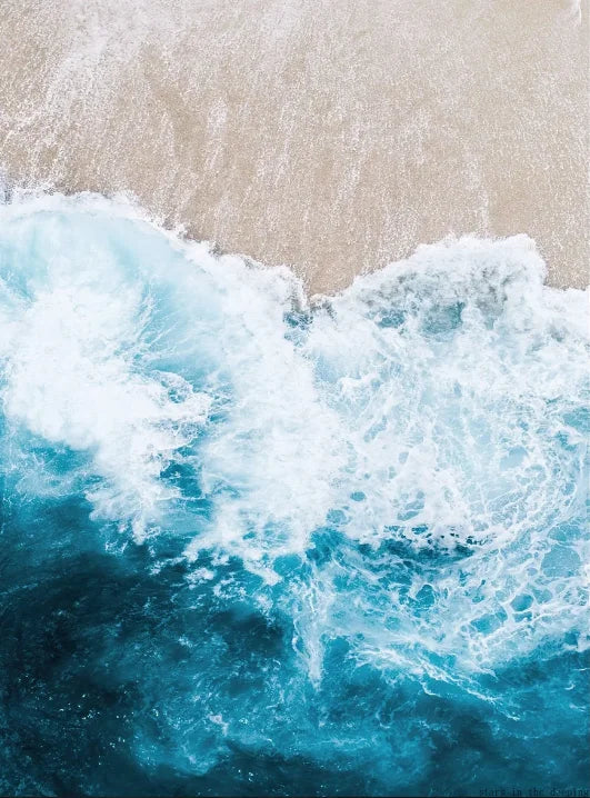 Blue Ocean Waves Beach Canvas Wall Art for Living Room