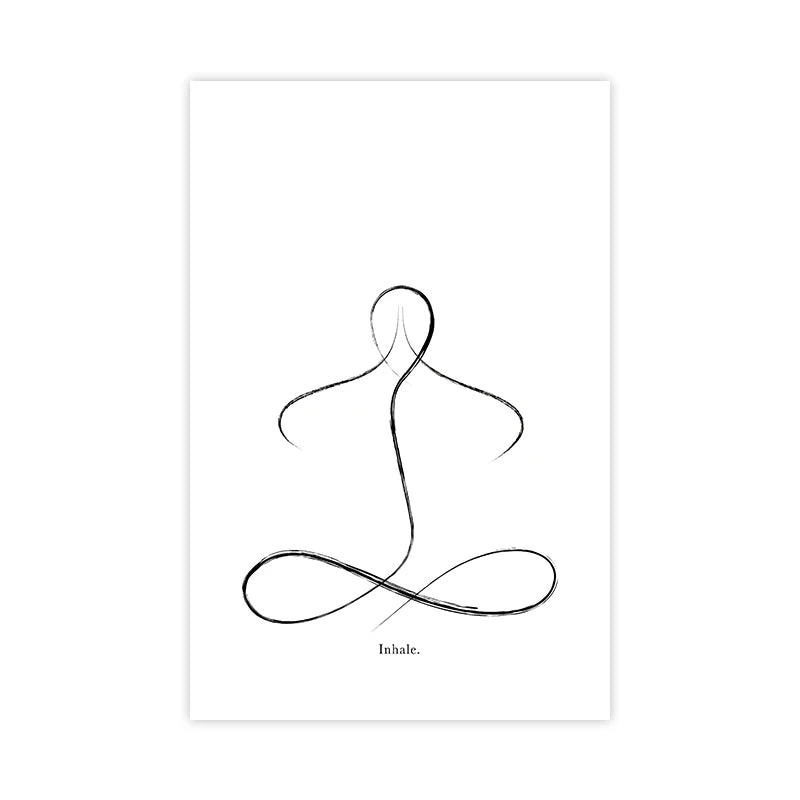 Minimalist Yoga Line Art Canvas Wall Art
