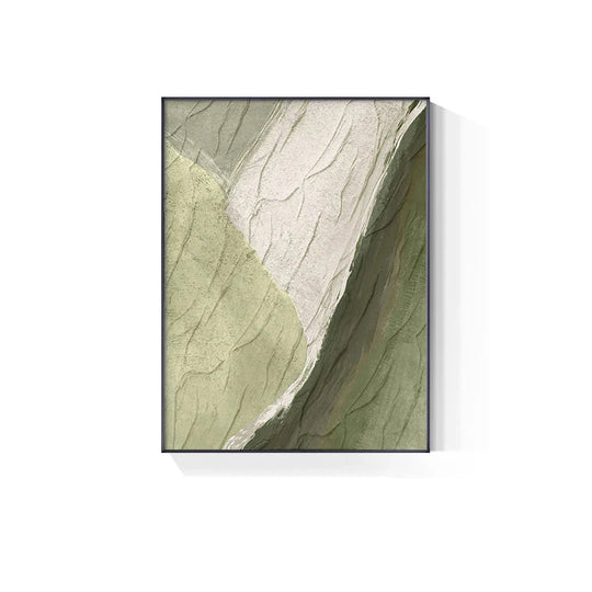 Earthy Green Brown Beige Abstract Minimalist Canvas Wall Art Unframed