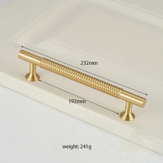 Textured Brass Handles – Satin Gold Spiral Pulls for Furniture