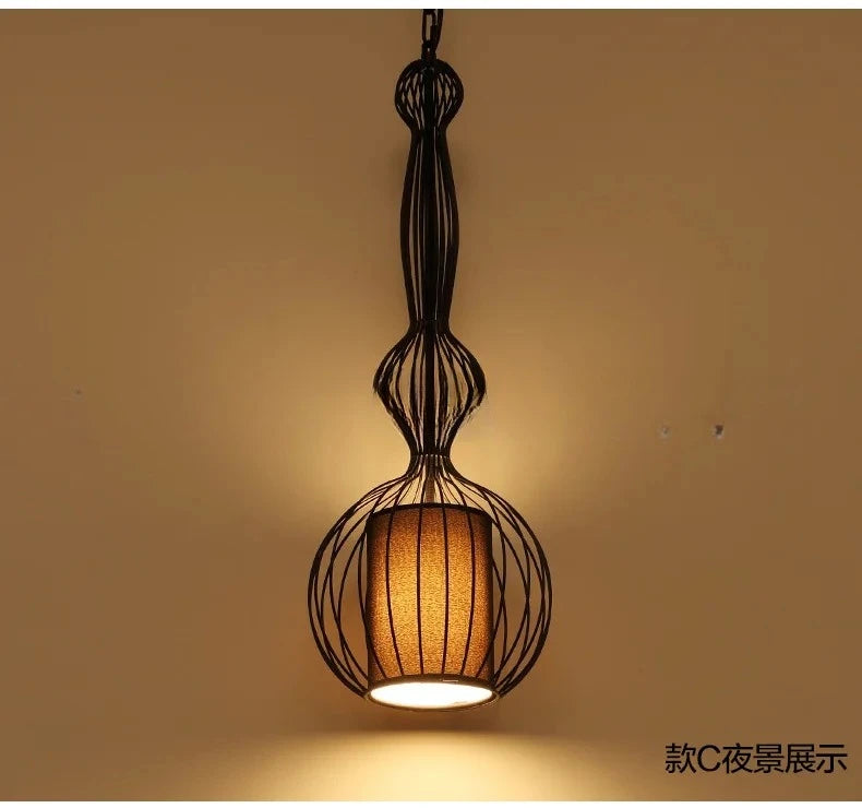 Retro Industrial Birdcage Chandelier – Rustic Farmhouse Hanging Lamp