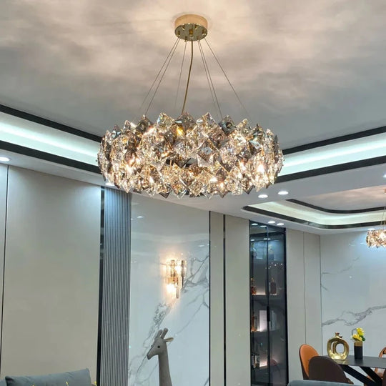 Modern Luxury Crystal Chandelier – Elegant Semi-Flush Ceiling Light