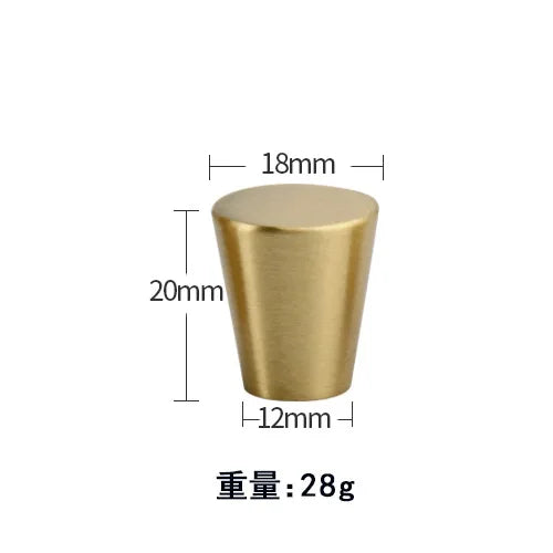 Pure Brass Cabinet Handles – Brushed Gold Single-Hole Knobs