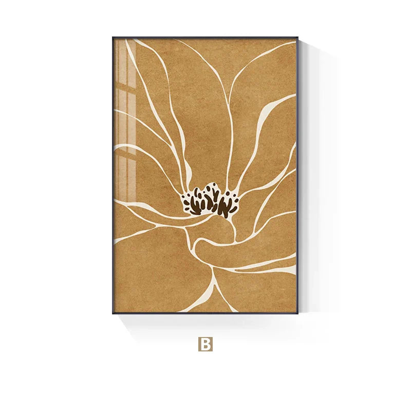 Big Floral Abstract Botanical Canvas Wall Art Unframed