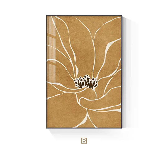 Big Floral Abstract Botanical Canvas Wall Art Unframed