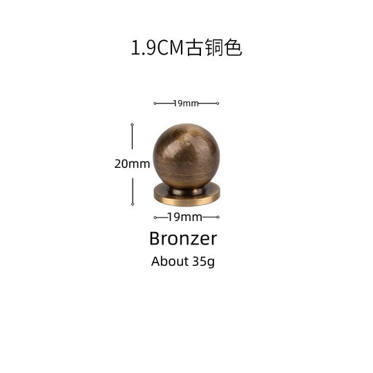Solid Brass Ball Cabinet Knobs – Vintage Single-Hole Handles