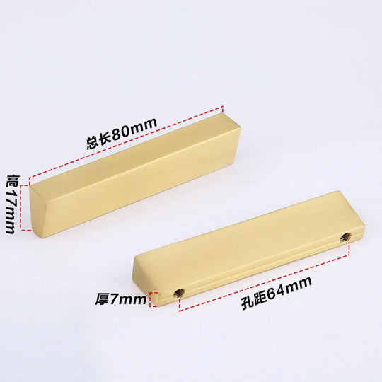 Brass Trapezoidal Cabinet Handles – High-End Golden Drawer Pulls for Wardrobes and Furniture