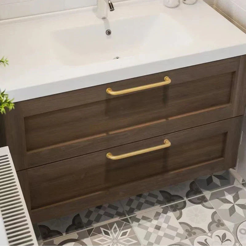 Solid Brass Cabinet Handles – Modern Golden Drawer Pulls