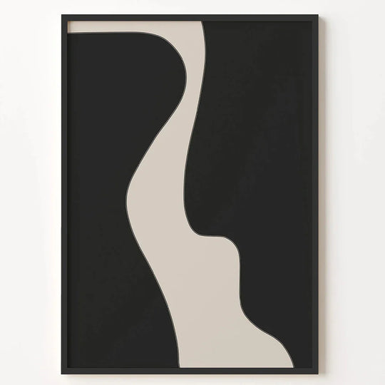 Minimal Black White Abstract Canvas Wall Art